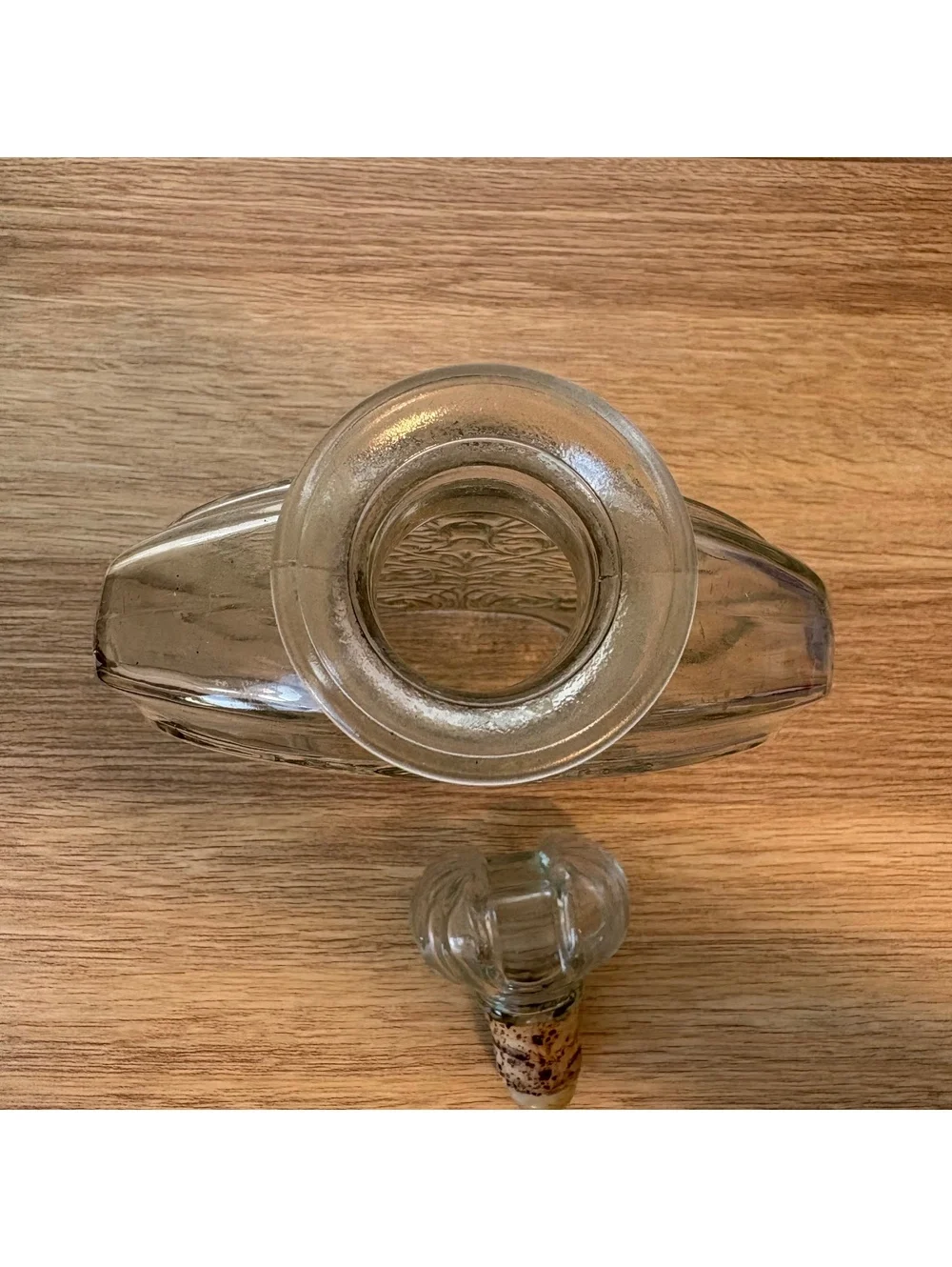 Vintage Schenley Embossed Glass Decanter, Halloween Decor Bottle, 11” Tall